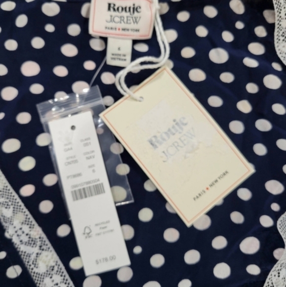 J Crew Rouje X J.Crew Rencard wrap dress CN705 Size 6 NWT Blue White - Picture 7 of 8